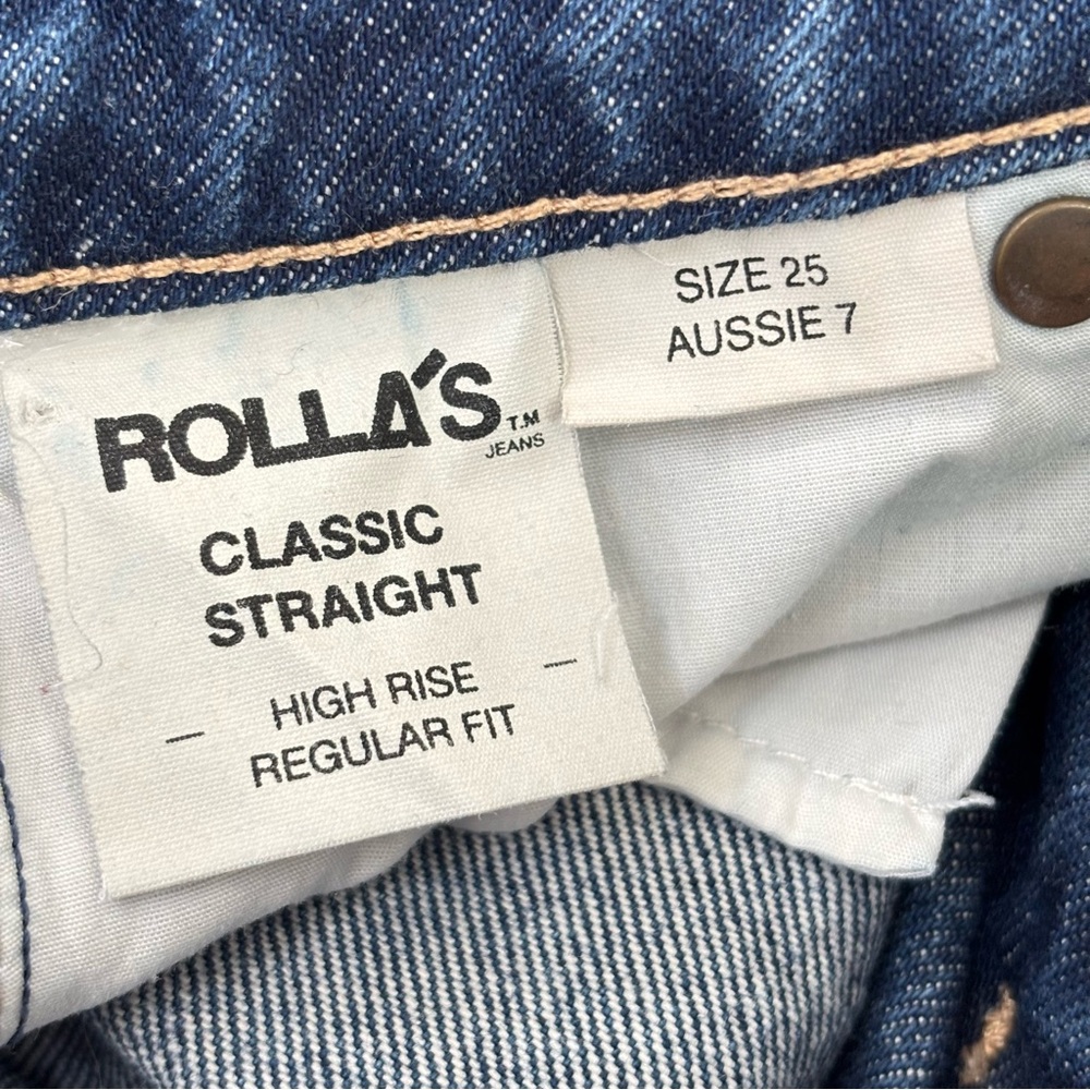 ROLLA’S High Rise Classic Straight Jean in Blue Size 25 - Picture 8 of 10